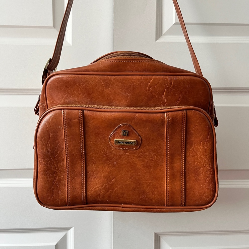 Vintage 80s Holiday Group Overnight Luggage Bag | Crossbody | Shoulder Bag